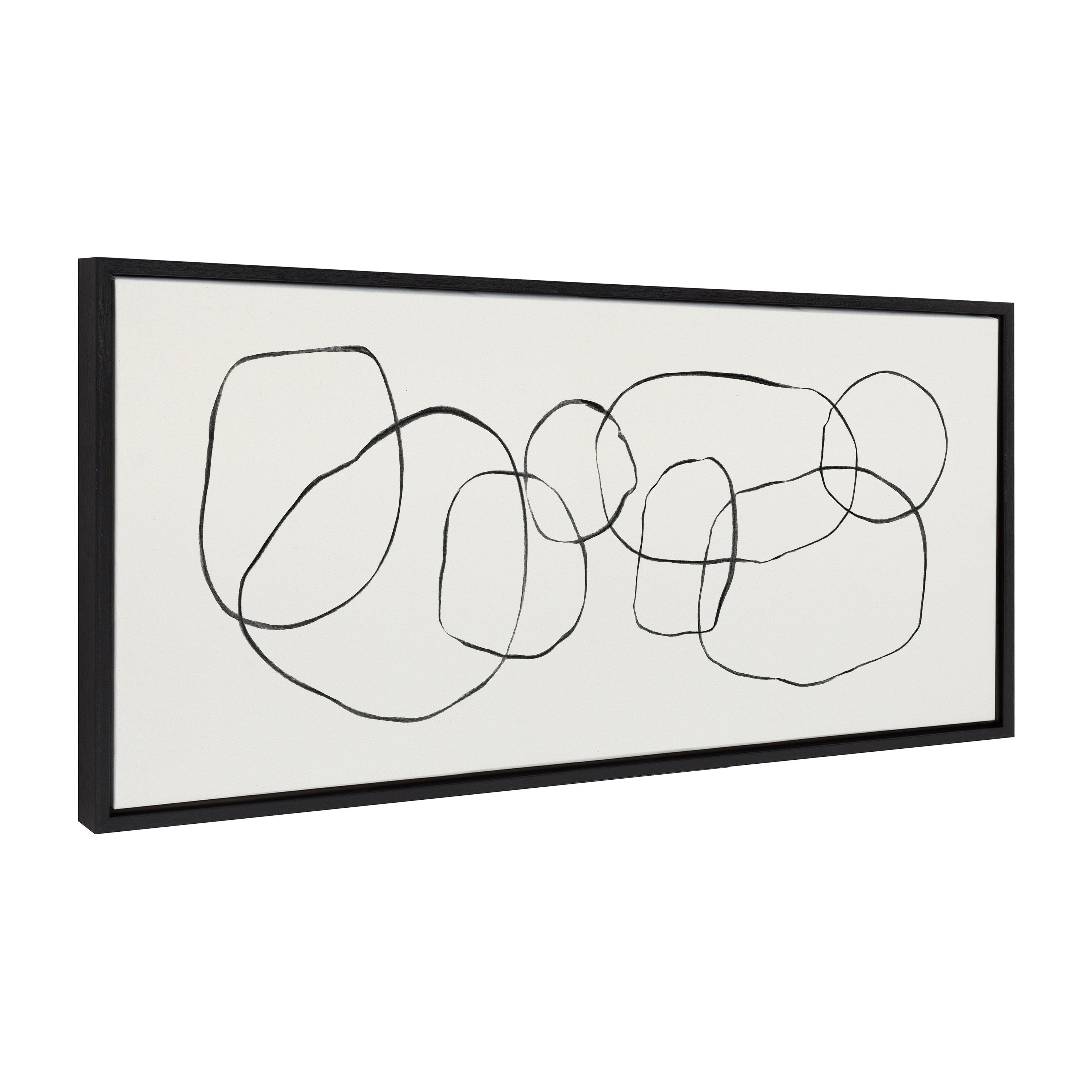 Sylvie Dancing Circles Framed Canvas