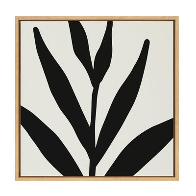 Sylvie Modern Botanical Neutral Abstract 1 Framed Canvas