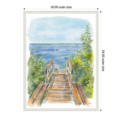 Sylvie Stariway to Beach Cape Cod Framed Canvas by Patricia Shaw