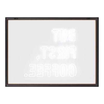 Blake But First Coffee Neon Sign Framed Printed Glass by The Creative Bunch Studio