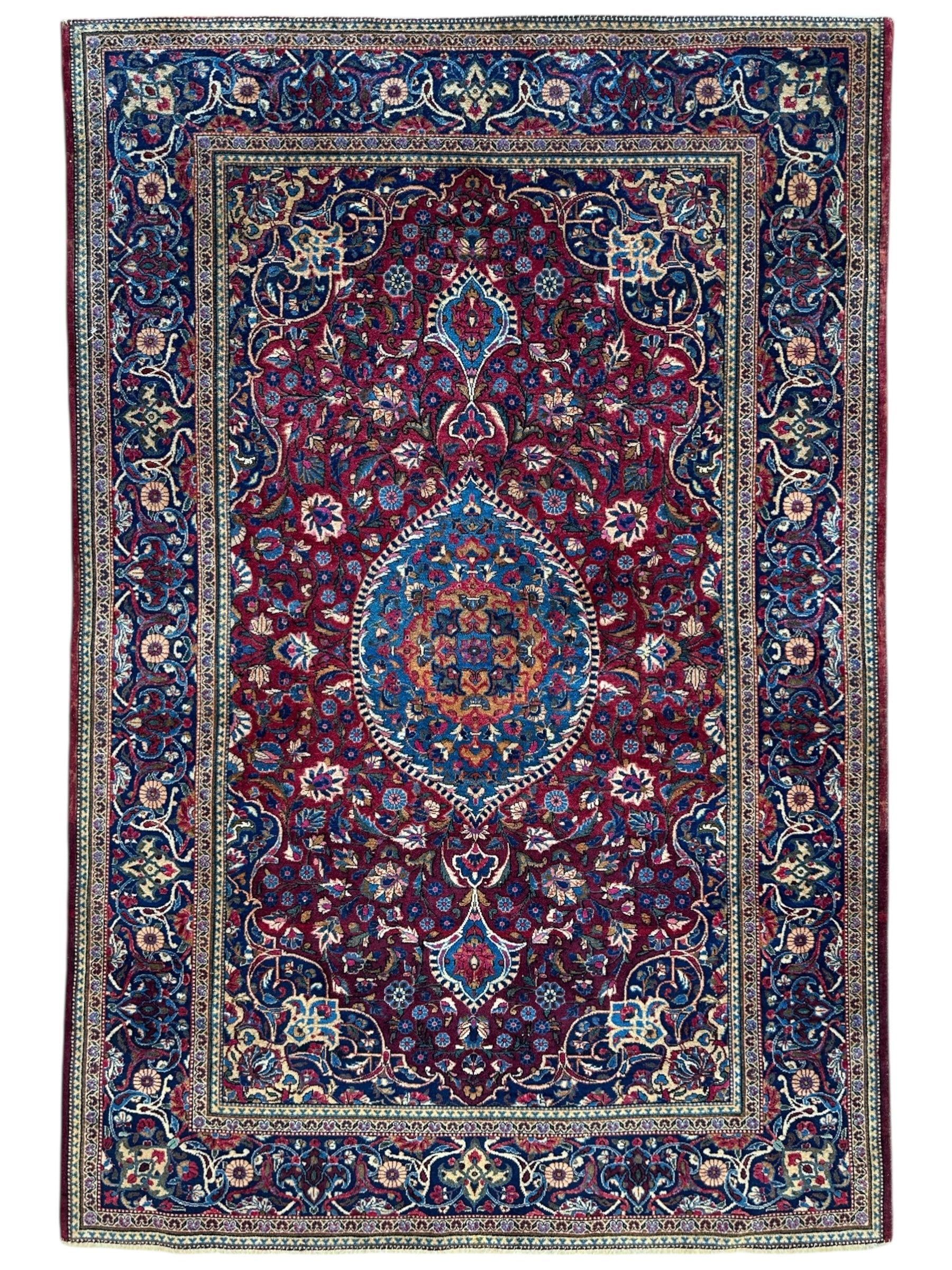 Antique Persian Kashan Debir Rug – 4’3” x 6’4” – Circa 1920s – by Rugistan - main product image for Resin Society