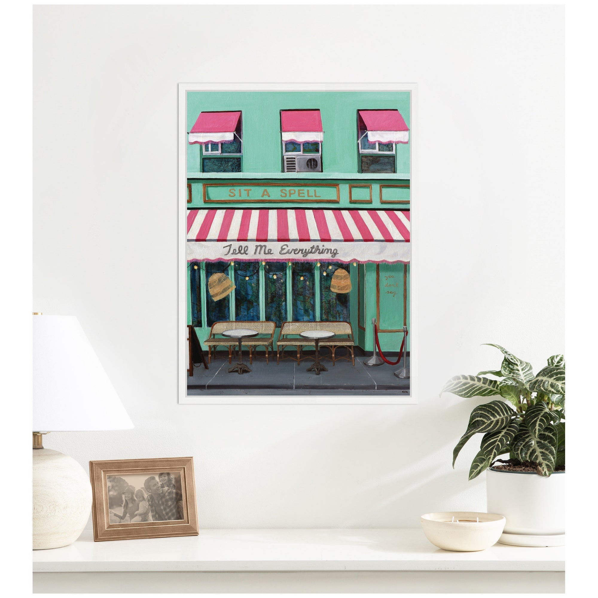 Sit A Spell by Krista V.
Allenstein Framed Canvas Wall Art Print