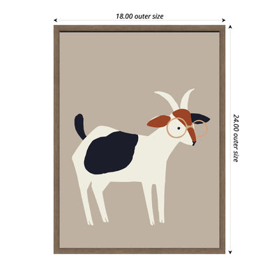 Sylvie Farm Goat Framed Canvas by Hannah Beisang