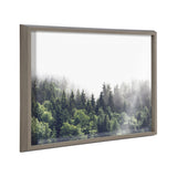 Blake Lush Green Forest on a Foggy Day Framed Printed Glass