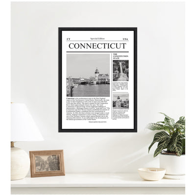 Connecticut Article by Megan Ryan Framed Canvas Wall Art Print