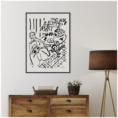 Fille assise a table 1947 Henri Matisse by Nostalgia Prints Framed Canvas Wall Art Print