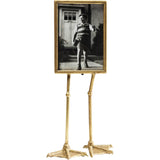 Picture Frame Duck Feet Vertical 13x18cm showing gold duck feet holding a photo frame with clear glass front on a white surface.