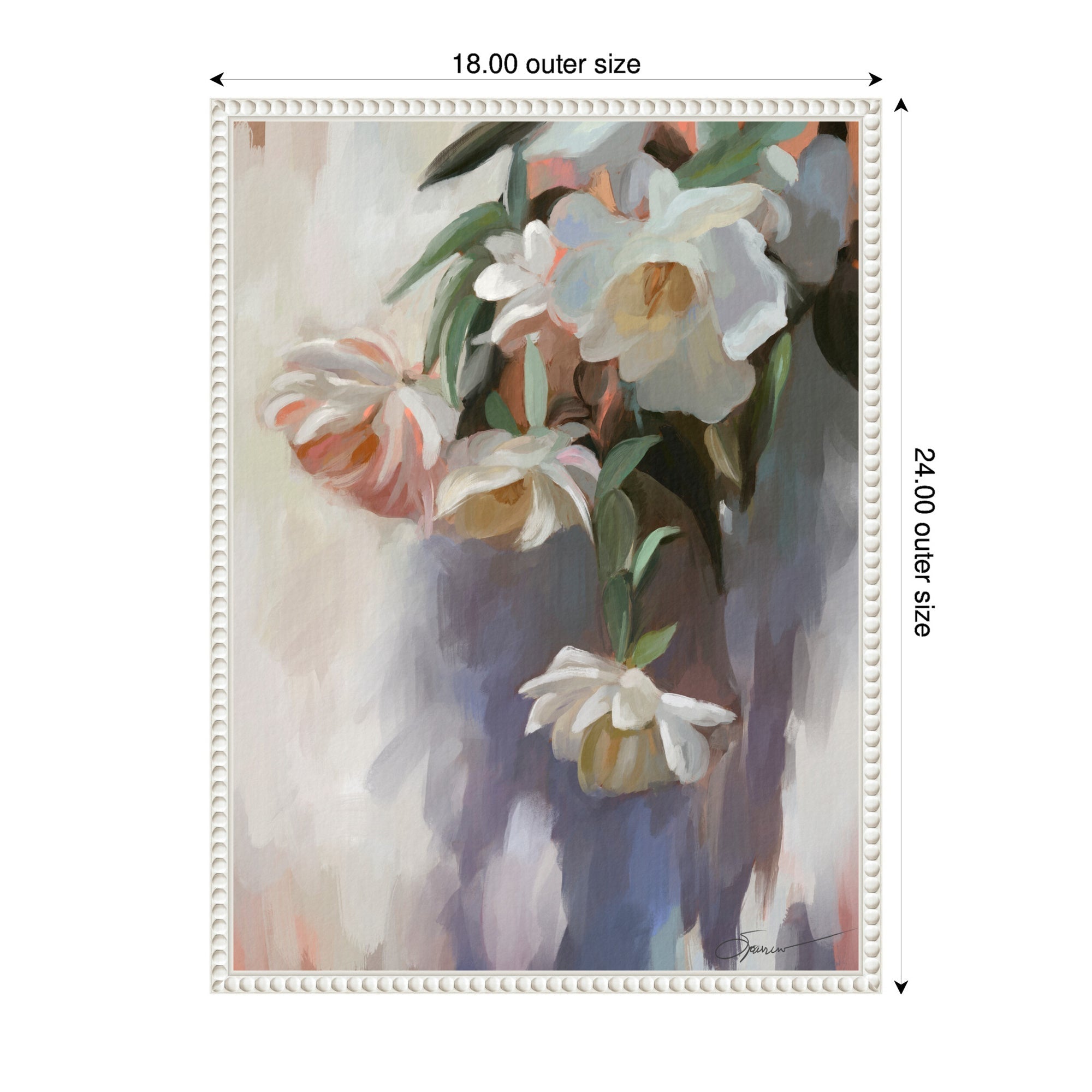 Sylvie Dangle Thumb Pastel Flower Bouquet Framed Canvas by Mary Sparrow