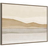 Muted Motion by Nikita Jariwala framed canvas print showing abstract shapes in dark gold hues within a modern Sylvie frame.
