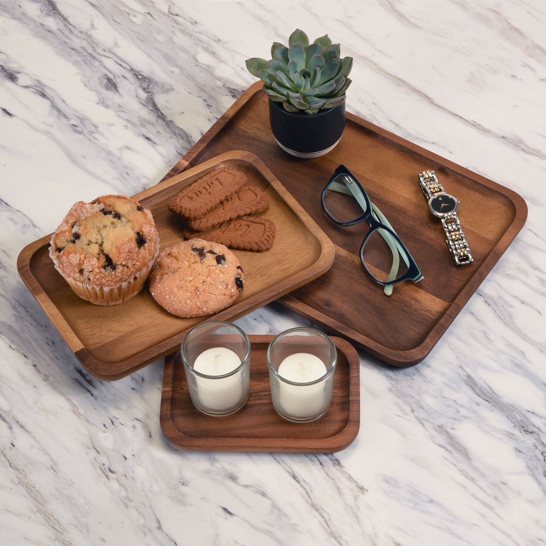 set of 3 Acacia Plates - 1 each size by Kalmar Home - main product image for Resin Society