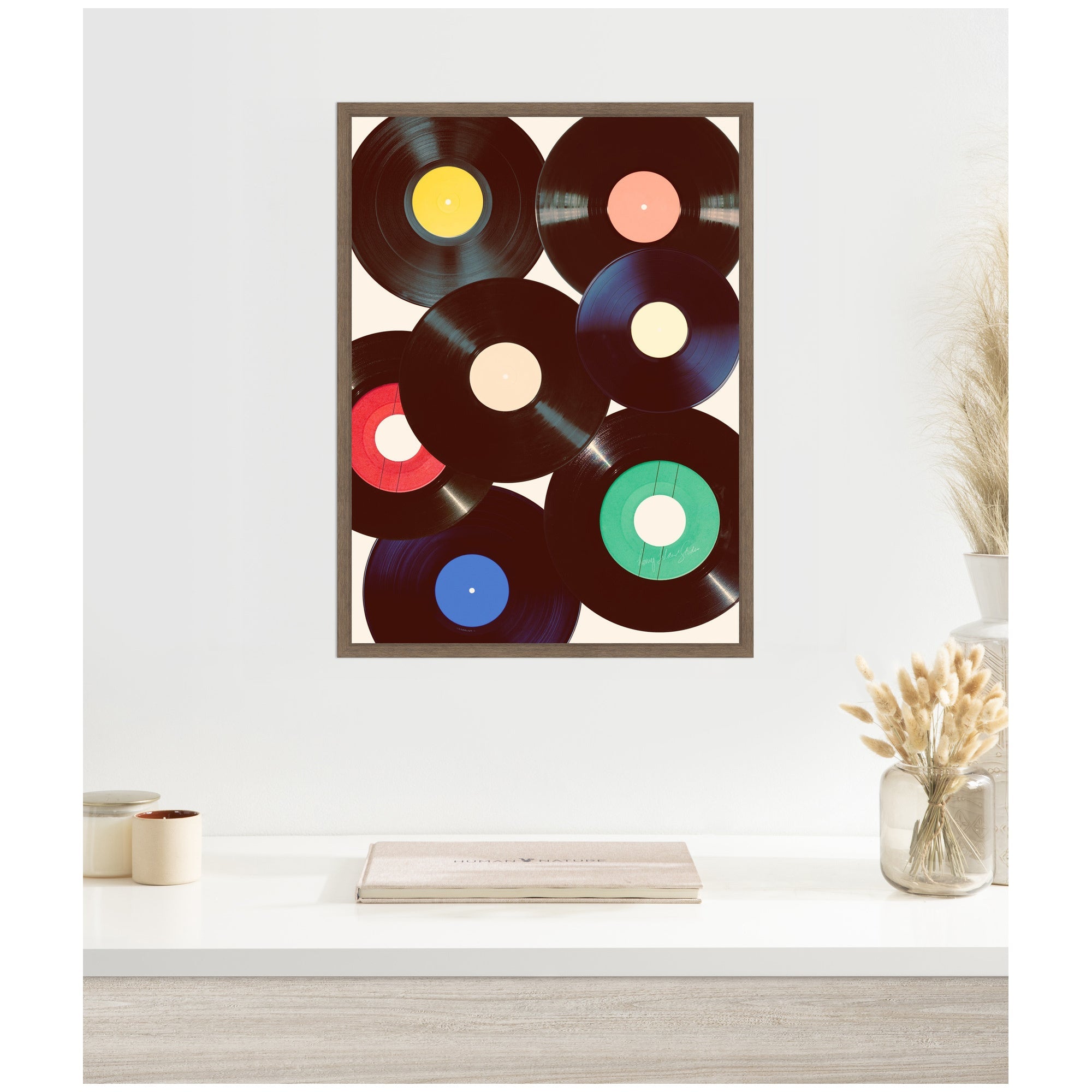 Sylvie Retro Vinyl Framed Canvas by Honey Island Studio