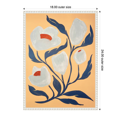 Sylvie Gray Flower Framed Canvas by Emma Daisy