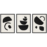 Sylvie Black Geometric Abstracts Framed Canvas Art Set showing two black framed canvases with abstract geometric patterns