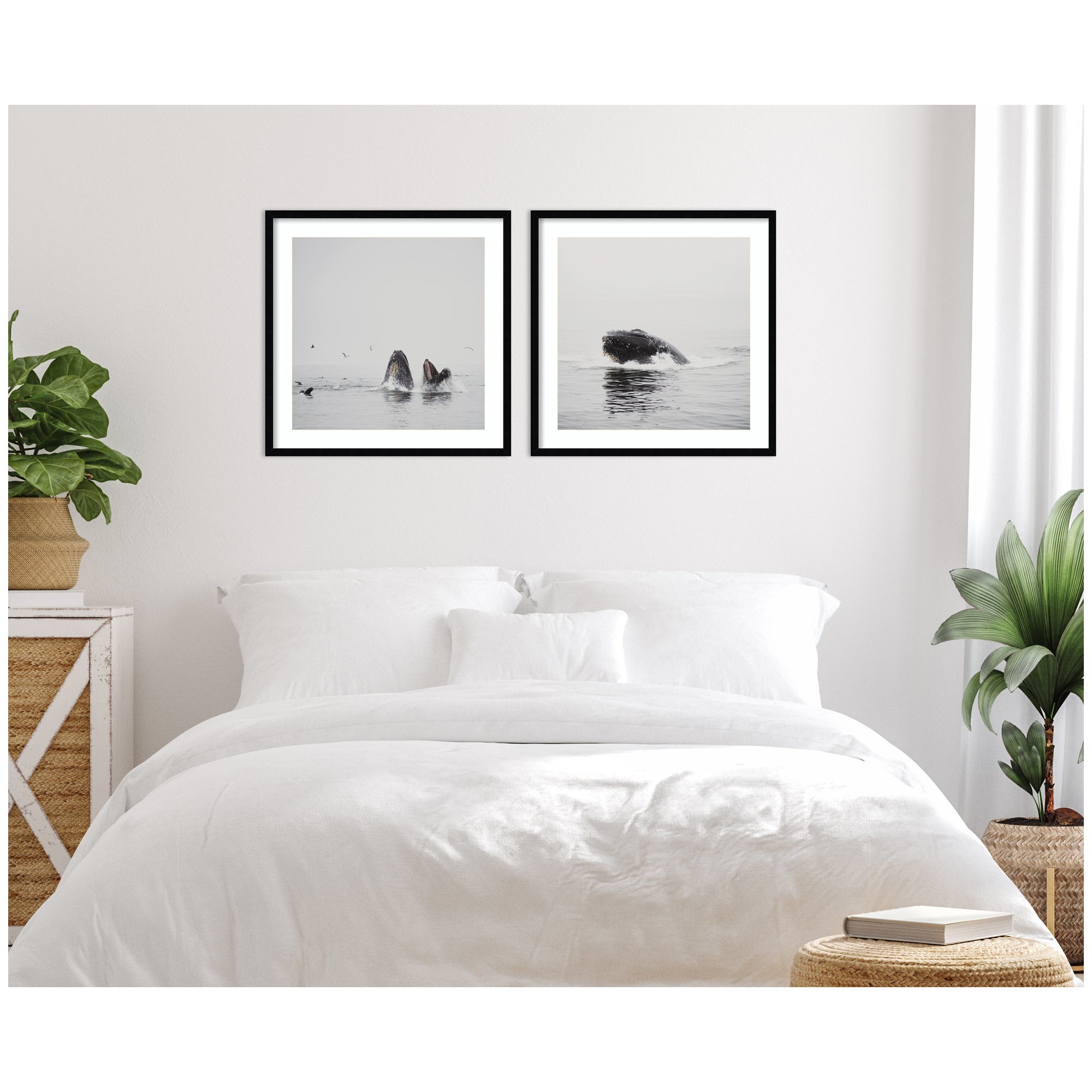 Humpback Whale 2 Piece Framed Wall Art Print Set by Laura Evans