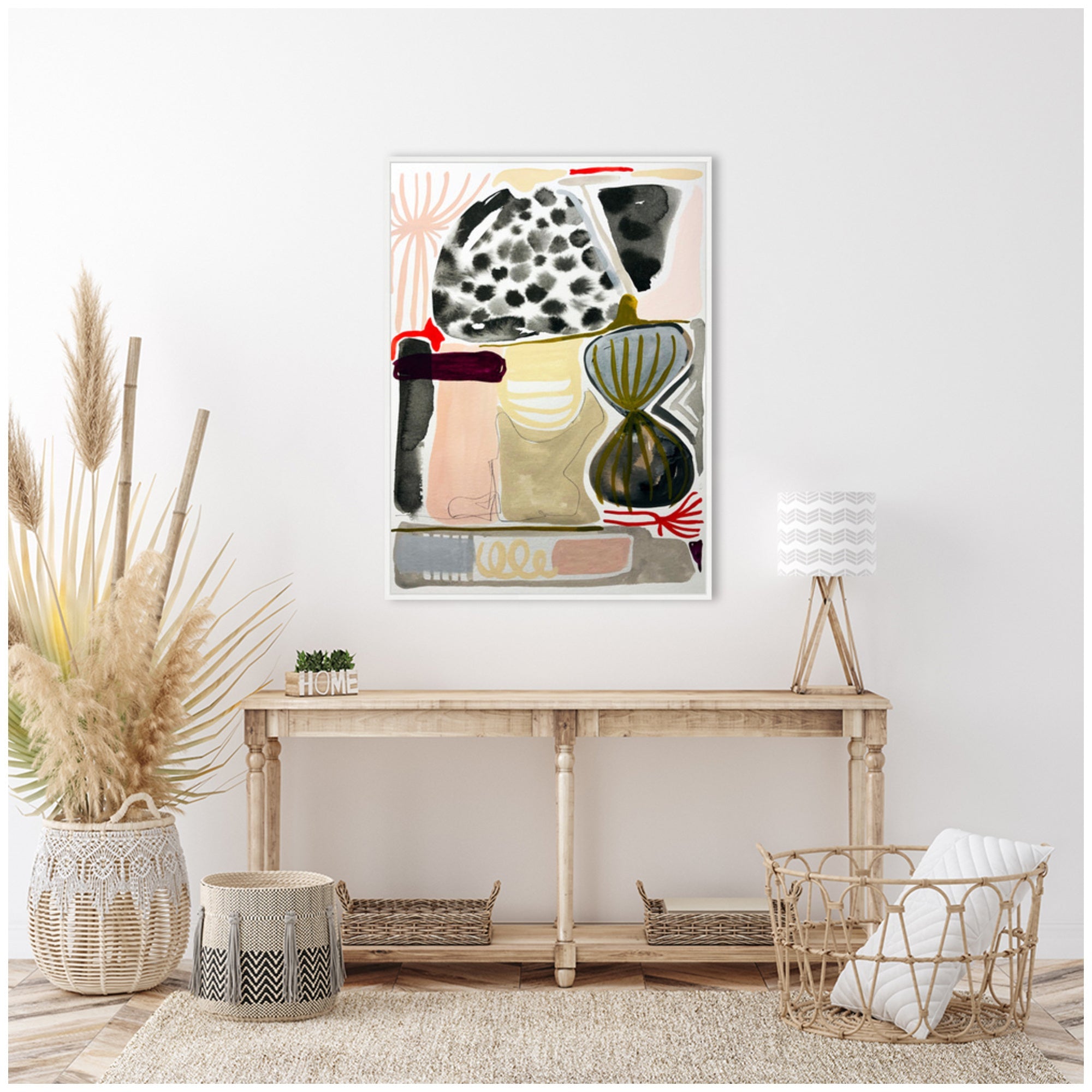 Sylvie Abstract 01 Framed Canvas by Emma Daisy