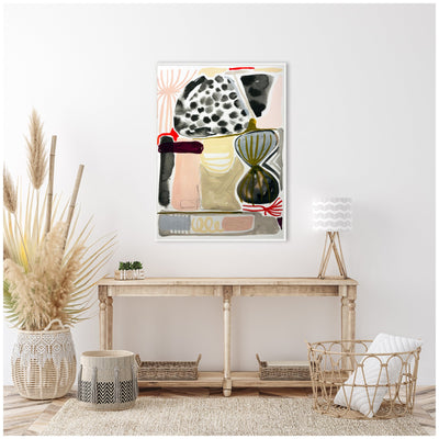 Sylvie Abstract 01 Framed Canvas by Emma Daisy