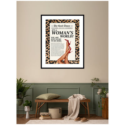 Leopard Maximalist Womans World by Honey Island Studio Framed Wall Art Print