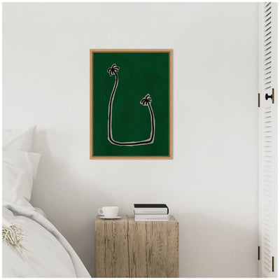 Sylvie Soul Bound Green Framed Canvas by Shatha Al Dafai