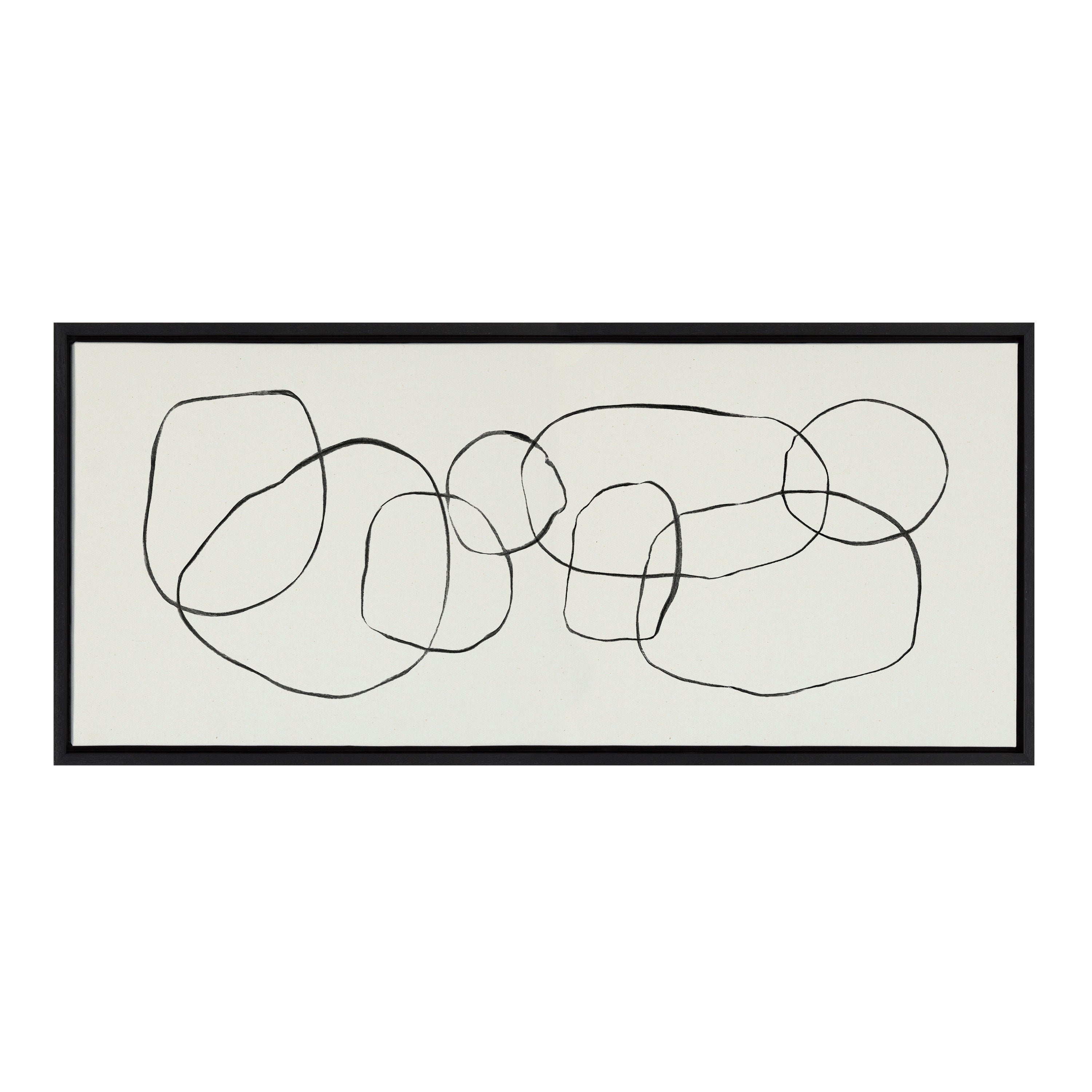 Sylvie Dancing Circles Framed Canvas