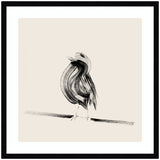 Bird on a Branch by Danushka Abeygoda framed printed art featuring a detailed bird perched on a branch