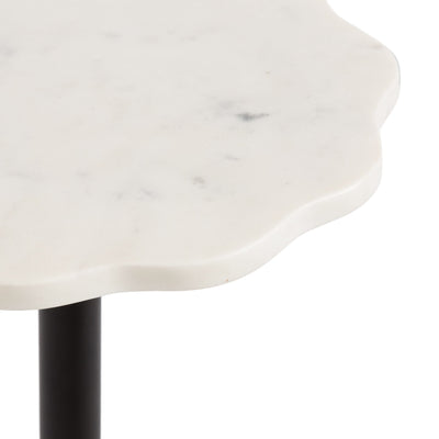 Sanzo Scalloped Marble and Metal Table