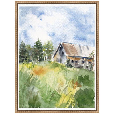Sylvie Vermont Barn in Summer Framed Canvas by Patricia Shaw
