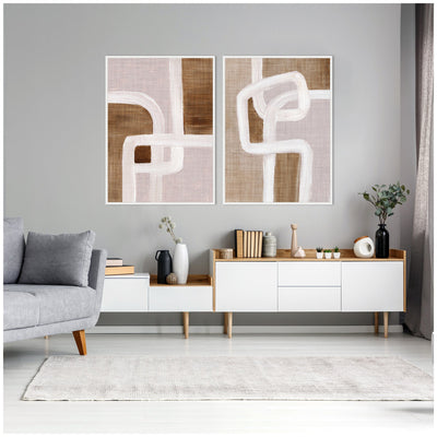 Sylvie Rhythmic Lines I and II Framed Canvas Art Set by Nikita Jariwala