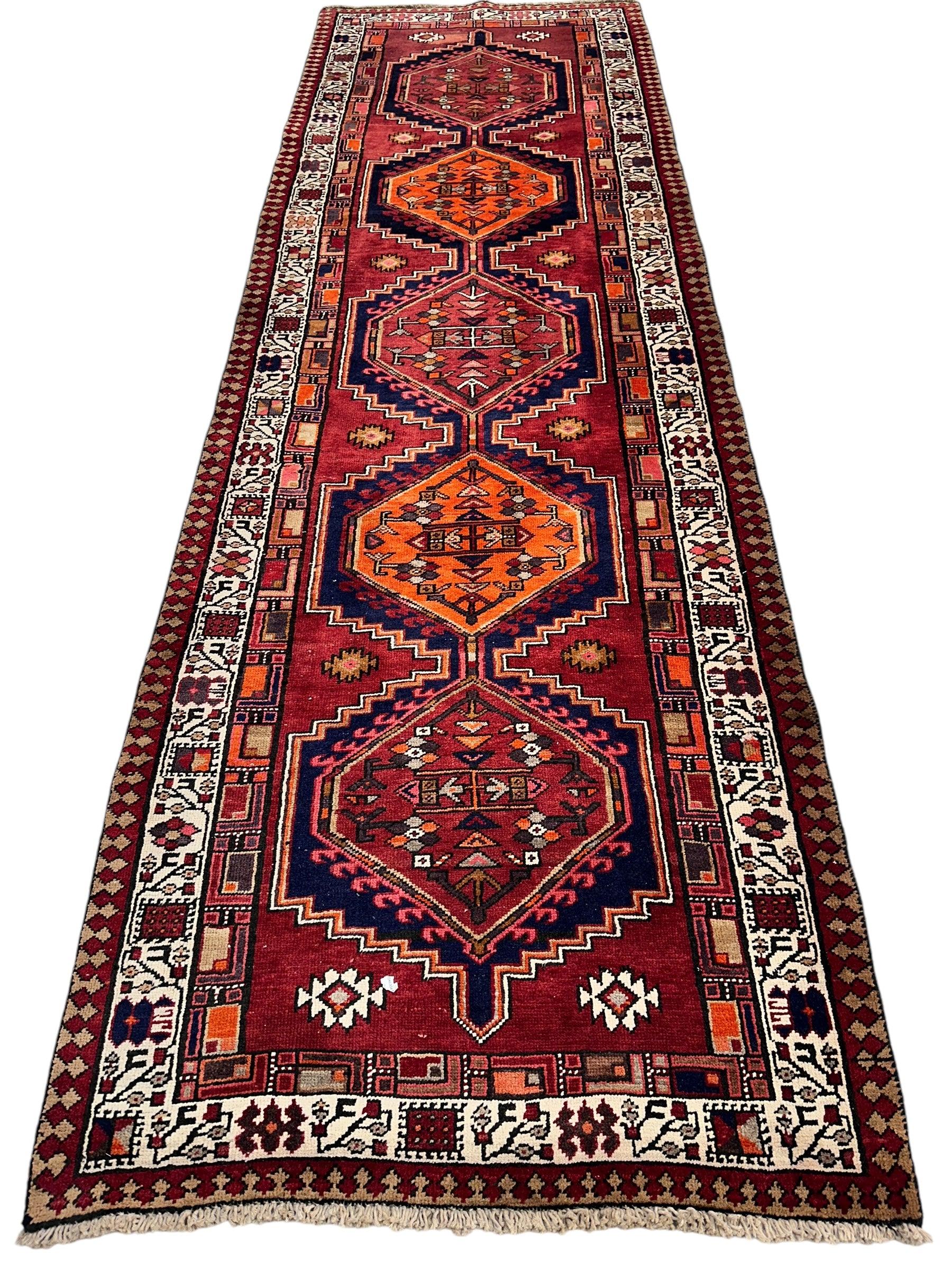Vintage Persian Sarab Wool Runner Rug 3’4 x 10’7” by Rugistan - product image 3 for Resin Society