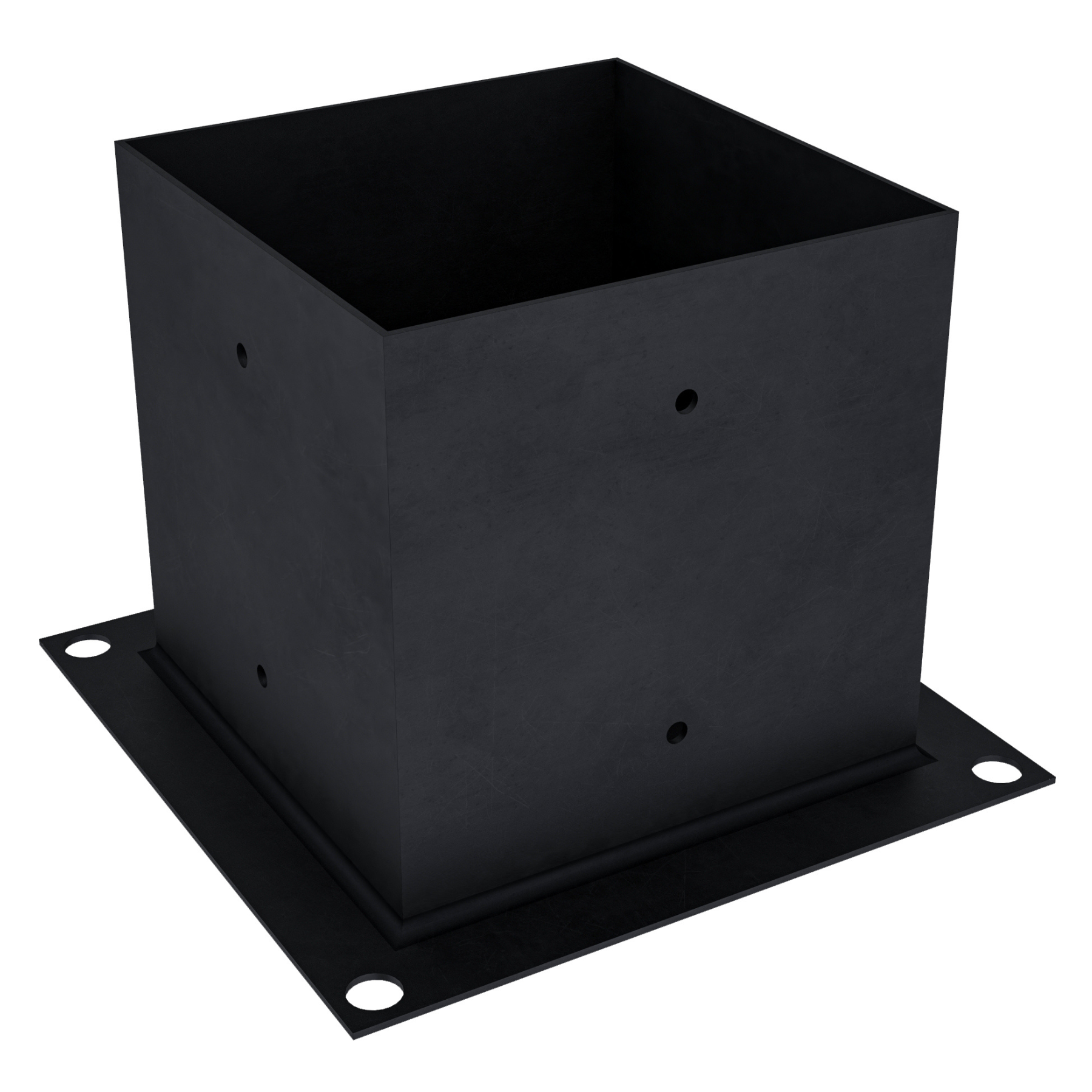 Pergola Post Base Bracket for 6x6 wood posts made from steel with black powder coating