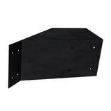 Pergola Support Bracket for 6x6 Wood Posts in black steel showing mounting holes and angular design
