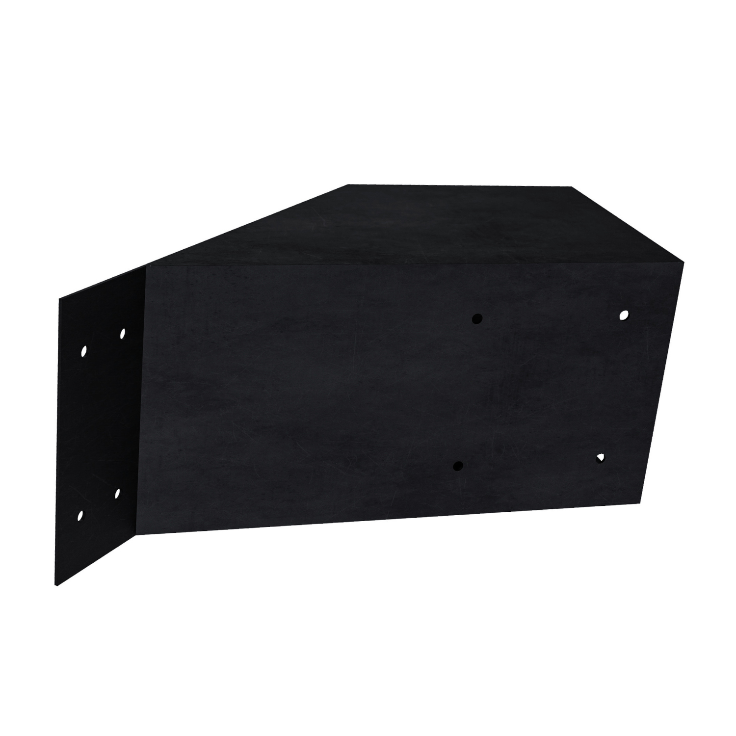 Pergola Support Bracket for 6x6 Wood Posts in black steel showing mounting holes and angular design
