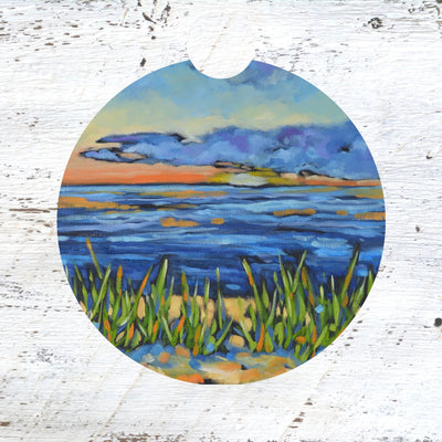 Car Coaster: Reset at Sunset. Artist Christi Dreese by Dreese Fine Art - Resin Society