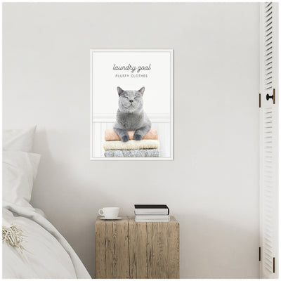 Sylvie Cat Laundry Goals Framed Canvas by Amy Peterson