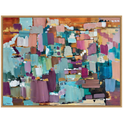 Sylvie Gemstones in Jewel Tones Framed Canvas by Leah Nadeau