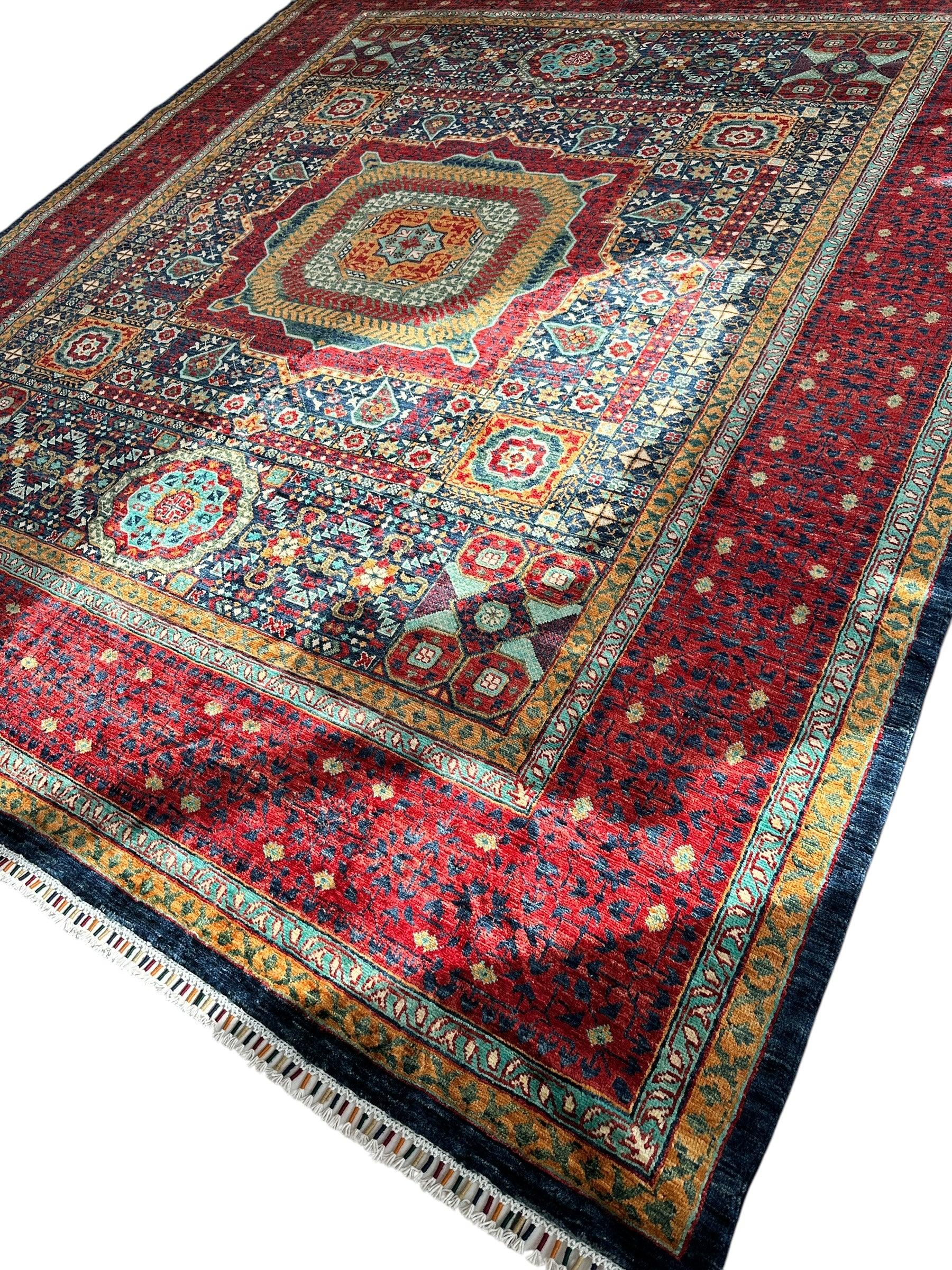 Hand-Knotted Mamluk Wool Rug – 8'4" x 9'9" – Intricate Geometric by Rugistan - product image 13 for Resin Society