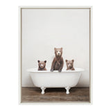 Sylvie Three Little Bears in Vintage Bathtub Framed Canvas