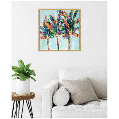 Sylvie Rainbow Coconuts Framed Canvas by Rachel Christopoulos