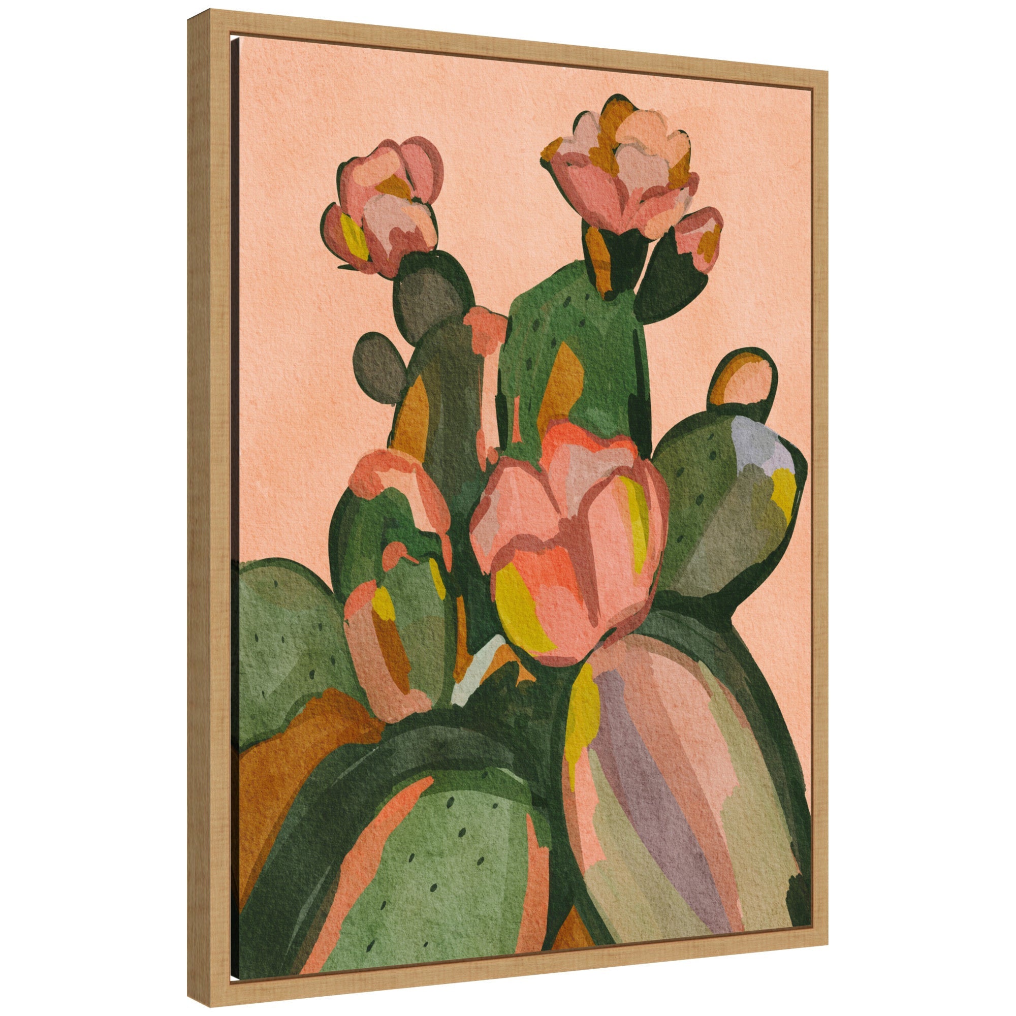 Framed canvas art titled 'Sylvie Southwestern Dreams ll' by Nikita Jariwala, featuring vibrant flower artwork in a lightweight polystyrene frame.