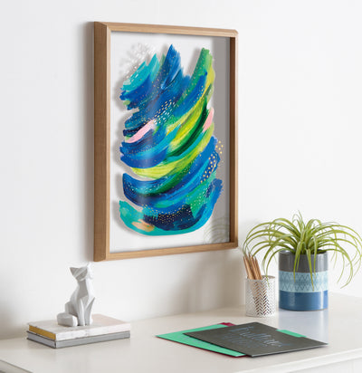 Blake Bright Abstract 2 Framed Printed Glass by kateandlaurel - product image 7 for Resin Society