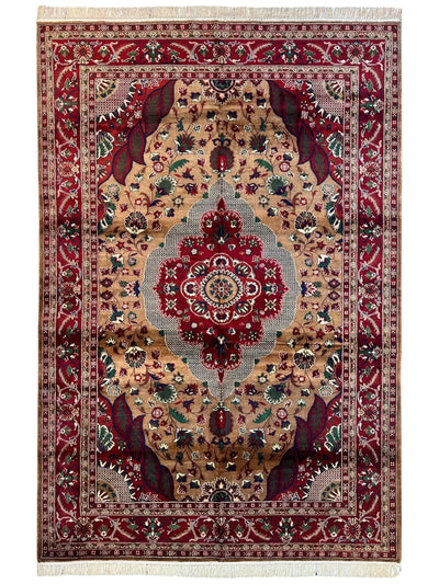 Hand-Knotted Afghan Garden Design Rug – 6’6” x 9’6” by Rugistan - main product image for Resin Society
