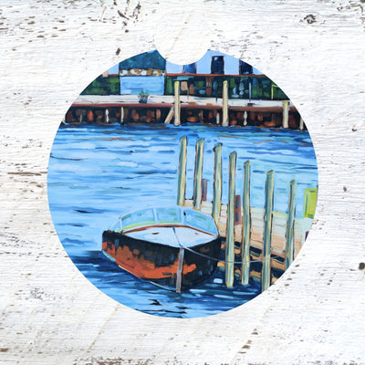 Car Coaster: Boat Stories Mackinac Island. Artist Christi Dreese by Dreese Fine Art - Resin Society