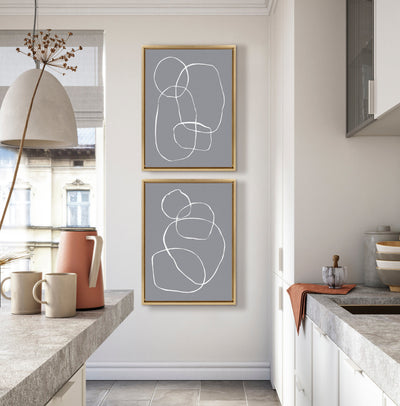 Sylvie Gray Going in Circles Framed Canvas Set by kateandlaurel - product image 12 for Resin Society