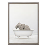 Blake Baby Elephant Solo Bathtub Framed Printed Glass by Amy Peterson by kateandlaurel - product image 2 for Resin Society