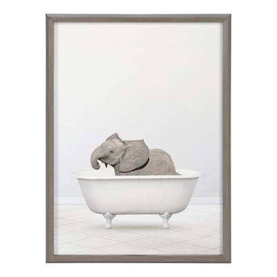 Blake Baby Elephant Solo Bathtub Framed Printed Glass by Amy Peterson by kateandlaurel - product image 2 for Resin Society