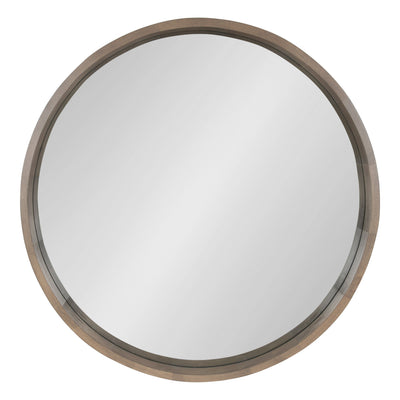 Hutton Round Wood Wall Mirror