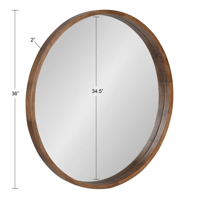 Hutton Round Wood Wall Mirror