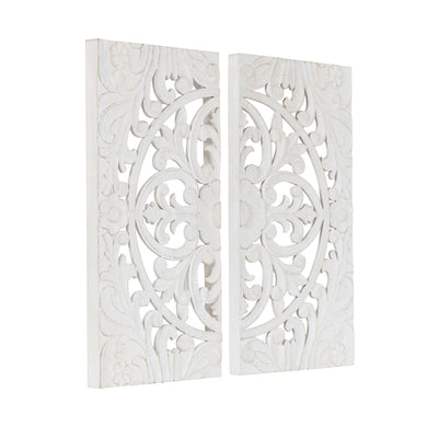 Saanvi Carved Wood Wall Art Set