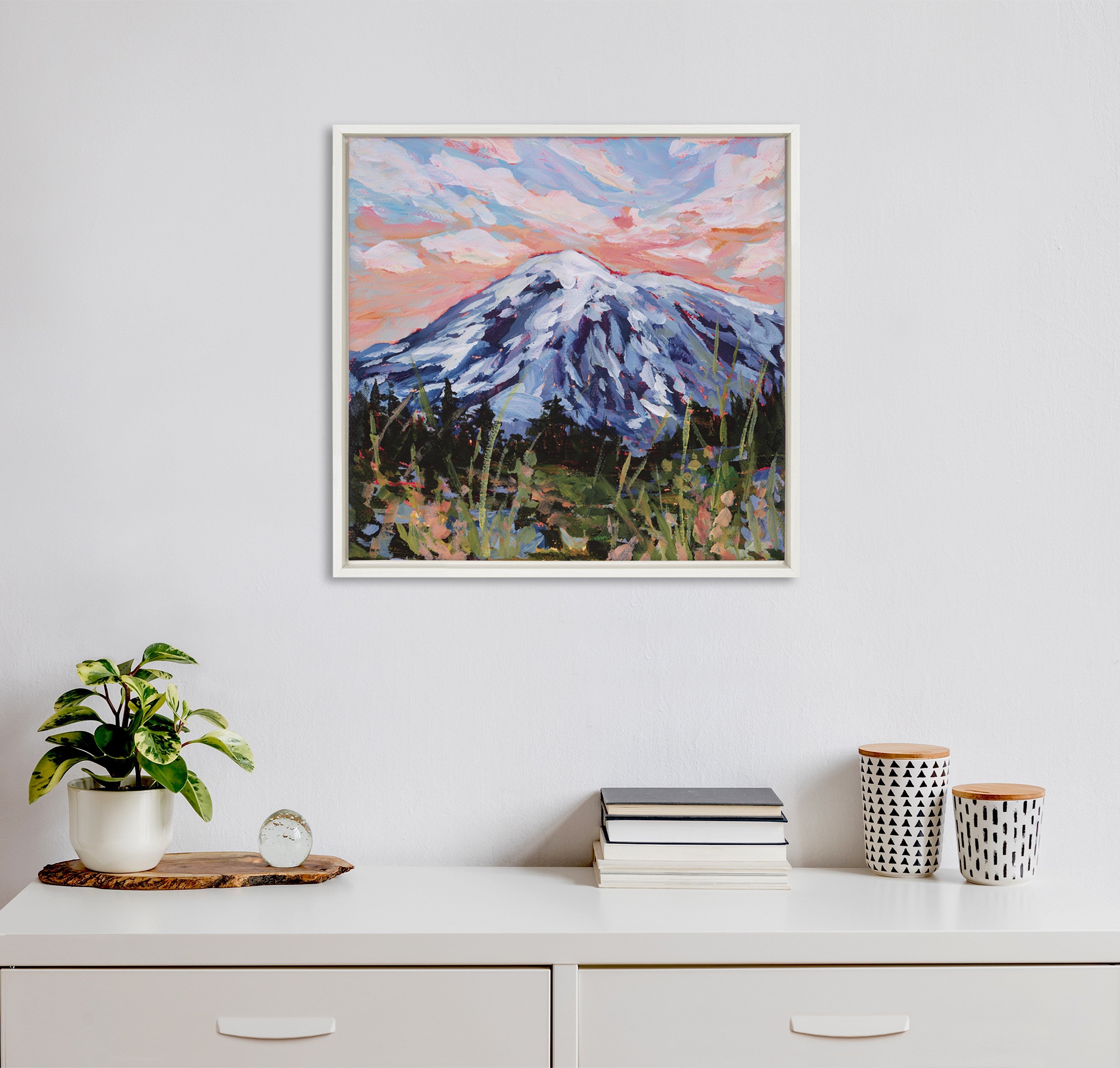 Sylvie Mount Rainier Framed Canvas by Emily Kenney by kateandlaurel - product image 5 for Resin Society