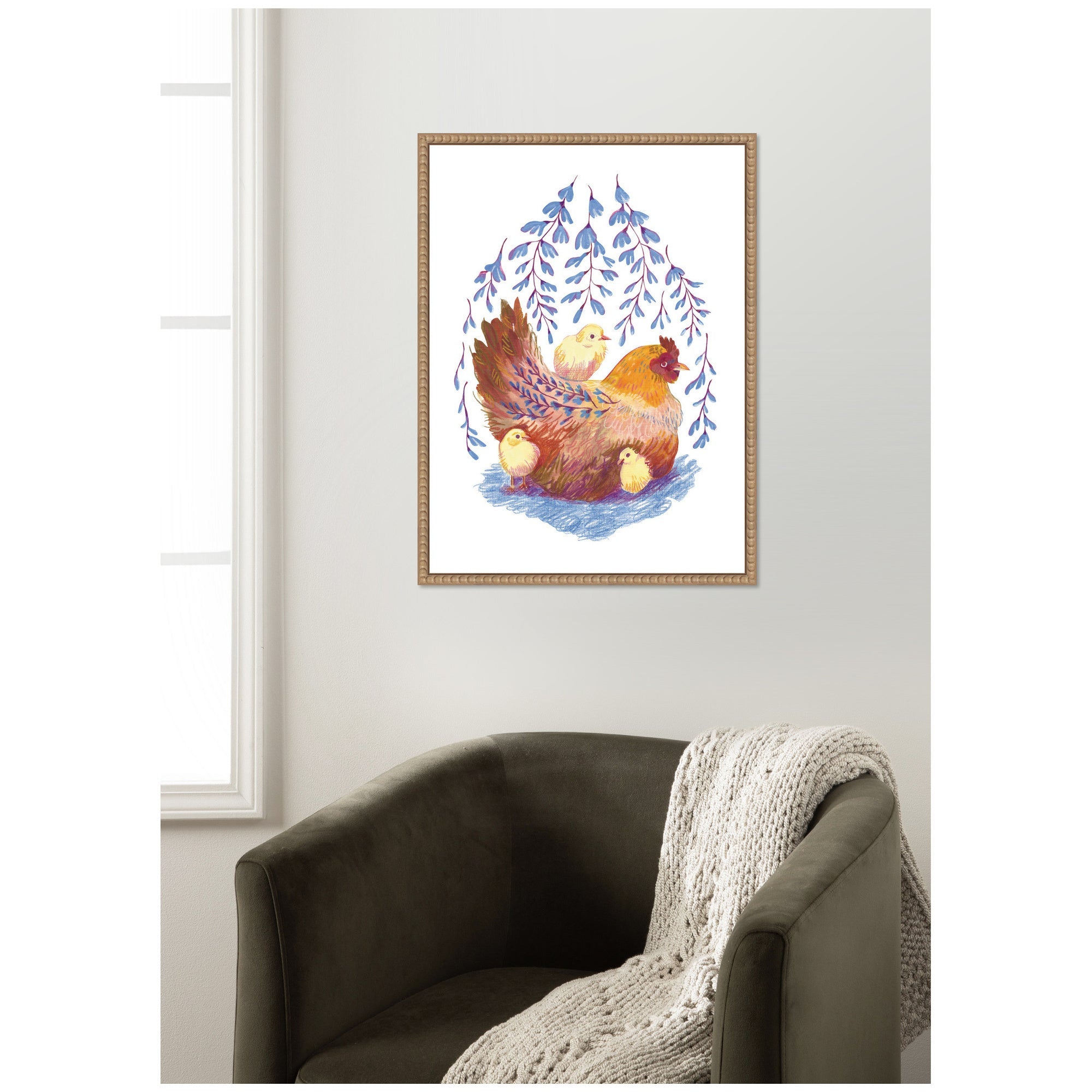 Whisteria Hen by Lucia Gianello Framed Canvas Wall Art Print