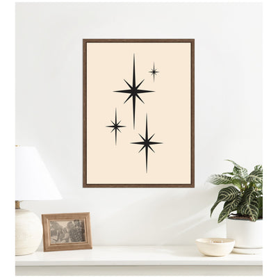 Starburst Retro Set Print 1 of 2 Atomic 70s Style MCM Minimalist by Lucky Guava Framed Canvas Wall Art Print